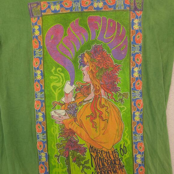 Pink Floyd Band Graphic Crew Neck T Shirt Adult Mens Size Small S Green - Picture 4 of 9